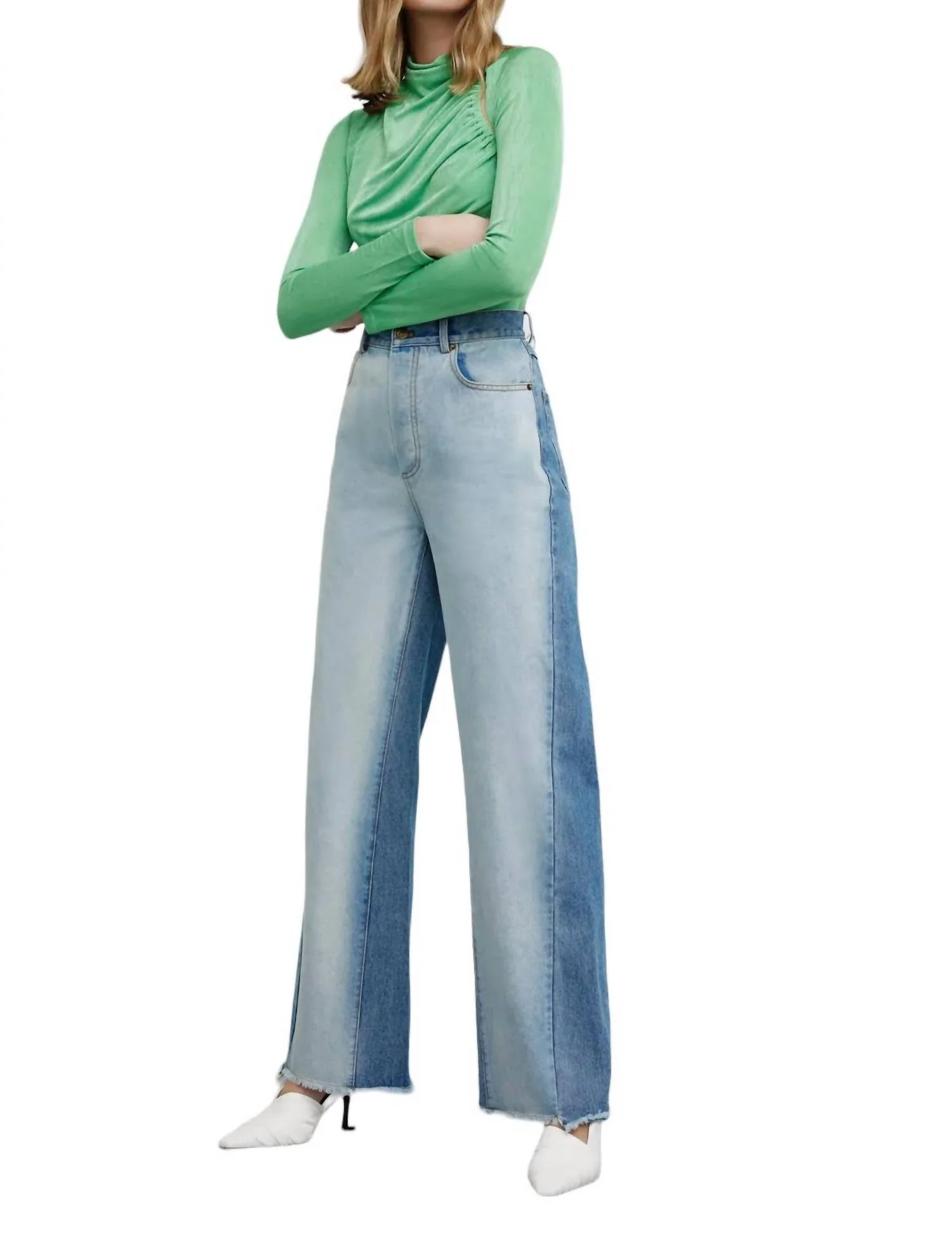 Teddi Wide Leg Jeans In Denim