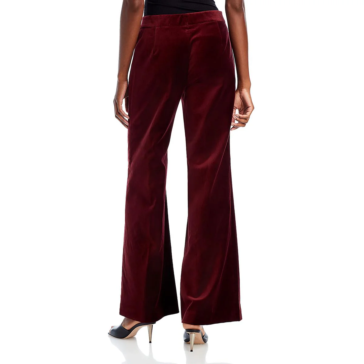 Nile Womens High Rise Velvet Wide Leg Pants