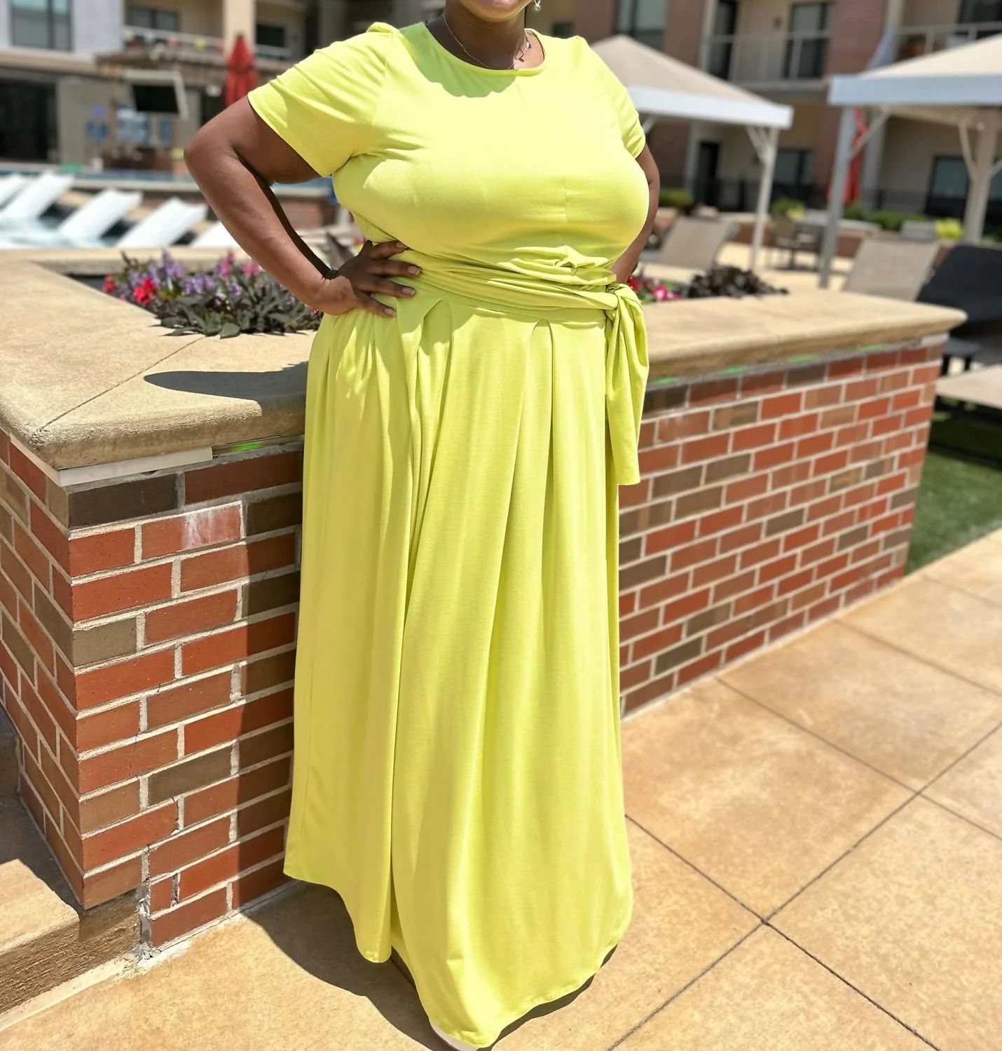 Aruba Maxi Skirt Set In Lime