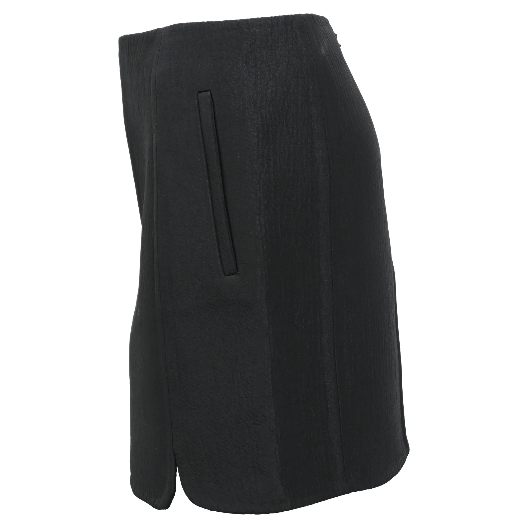 Balenciaga Crinkled-Texture Mini Skirt in Black Silk