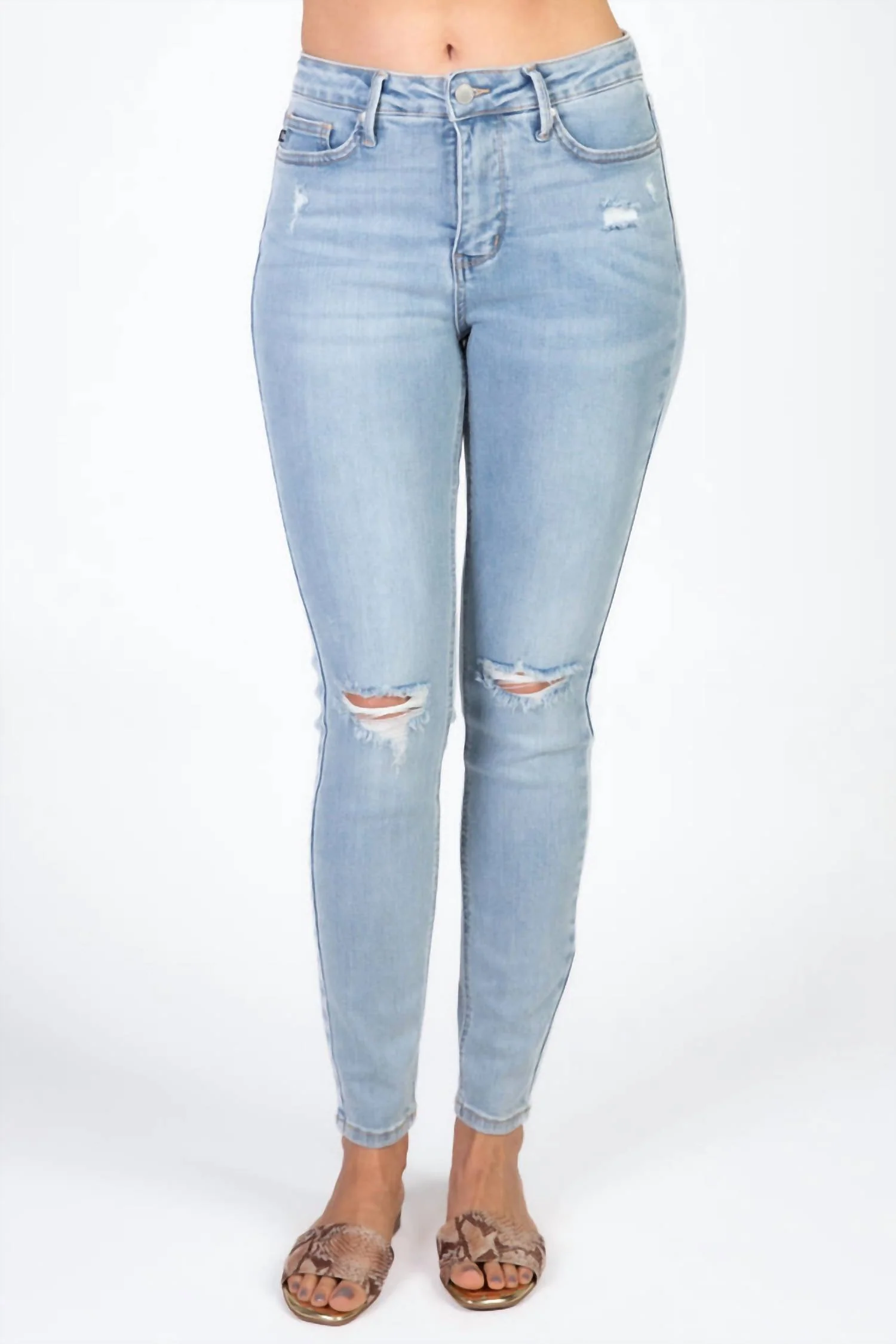 Tummy Control Destroy Skinny In Light Wash