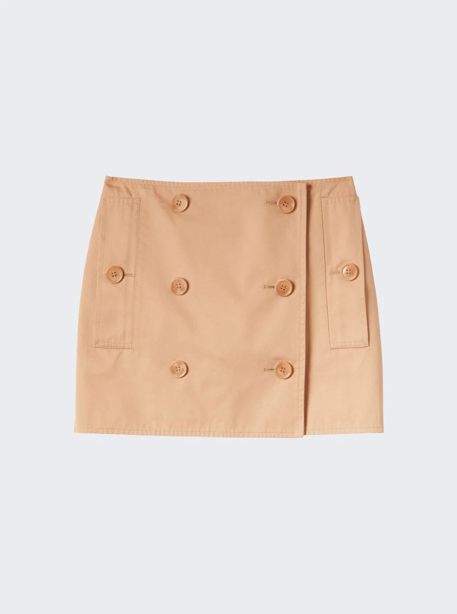 Cotton Gabardine Trench Mini Skirt