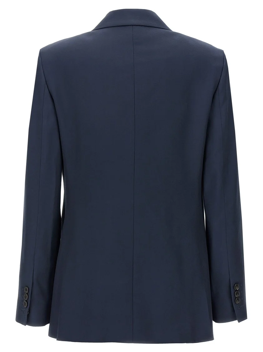 Tailored Black Double-Breasted Blazer With Structured Shoulders