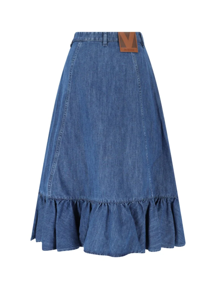 Flared Midi Sskirt – Blue