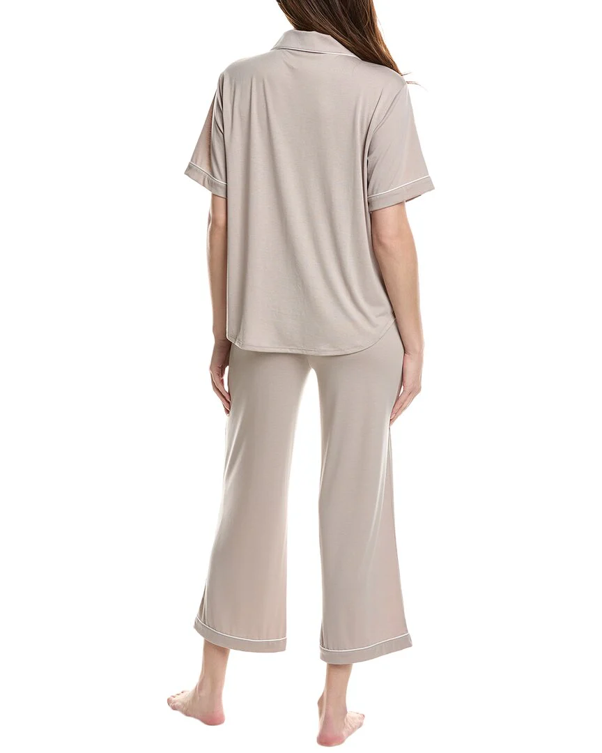 Flora by Flora Nikrooz 2pc Knit Notch Collar Capri Pajama Set