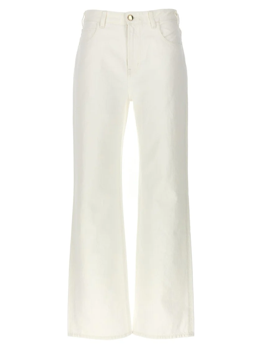 High-Waisted Flare Leg Jeans With Minimalist Detailing