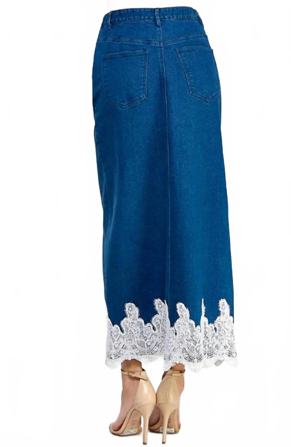 Denim Skirt In Blue/white