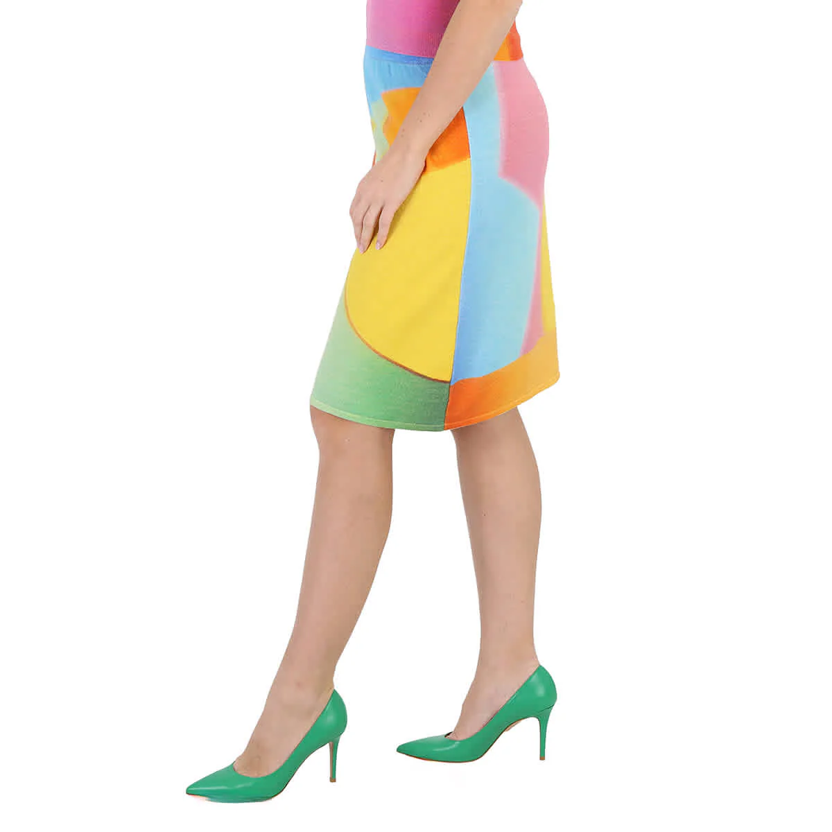 Moschino Multi Projection Print Merino Wool Skirt