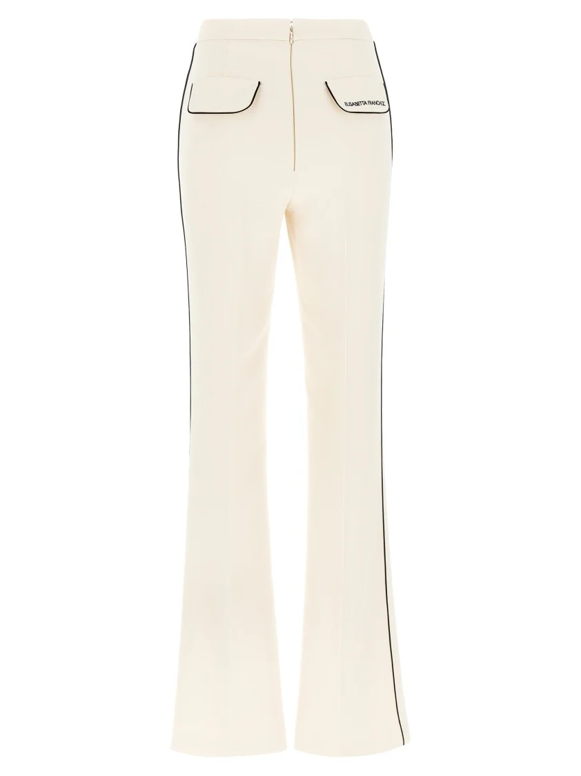 Flared Leg Stretch Crêpe Pants