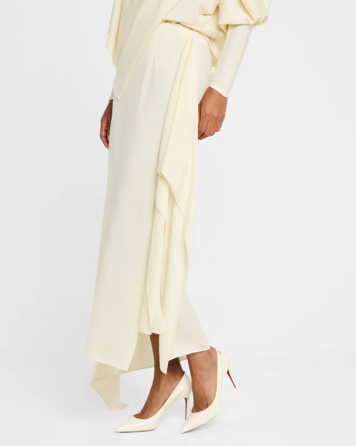Zadie Drape Slit Midi Skirt