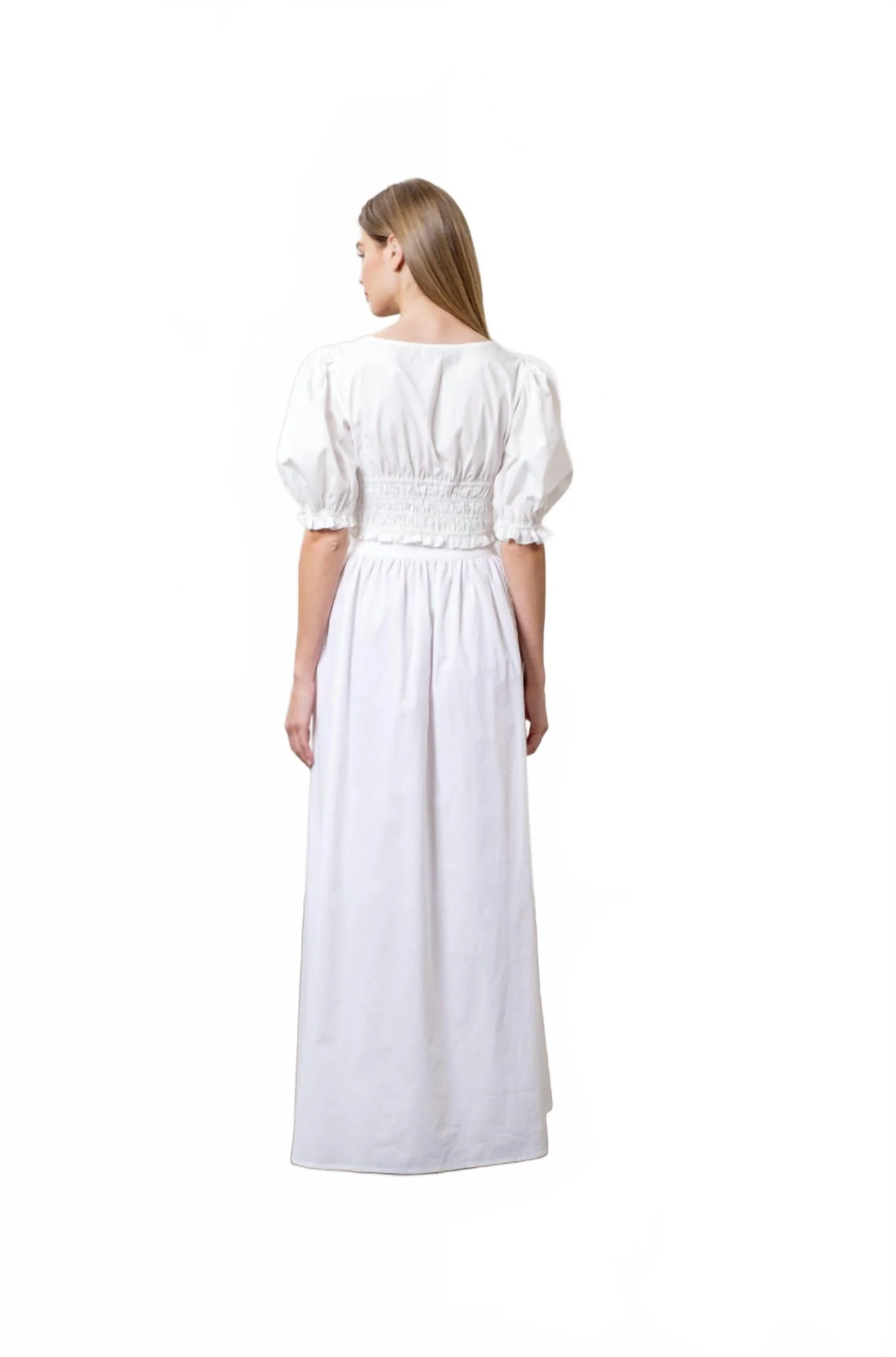 Cotton Midi Skirt In White