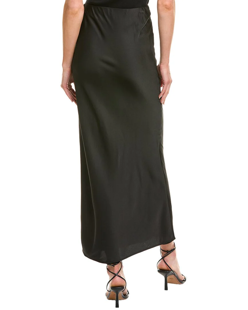 Point Satin Midi Skirt