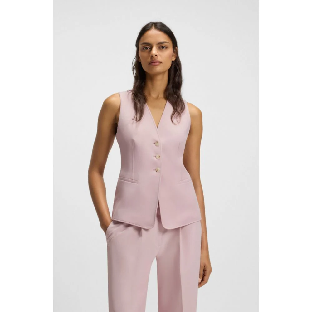 Adjustable waistcoat in stretch crepe