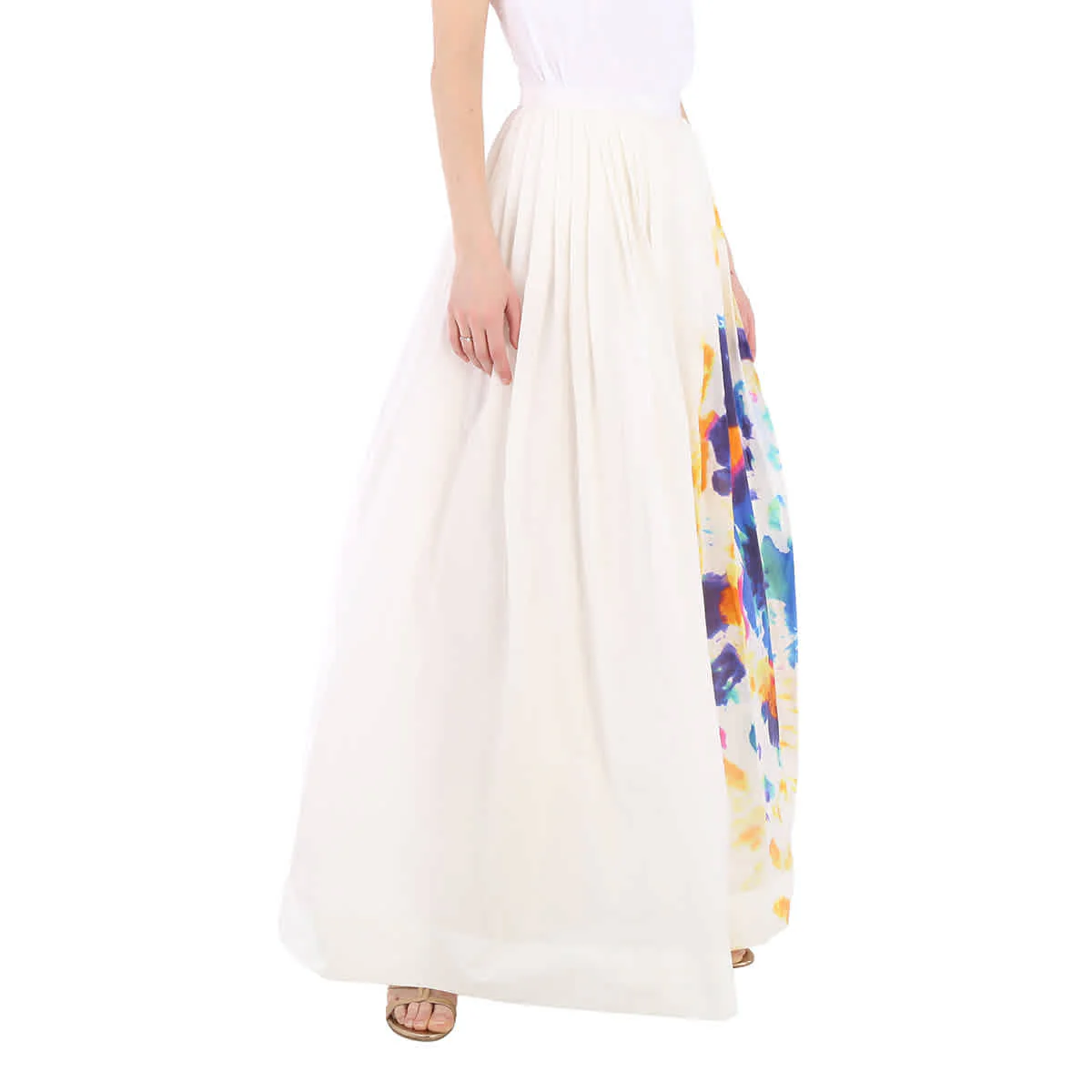 Burberry Tie-dye Print Maxi Skirt In Multi-bright Blue