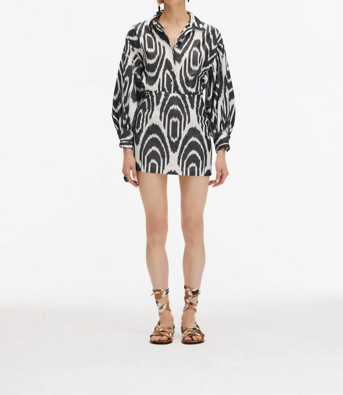 Tiril Skirt In Black-White Zebra Motif