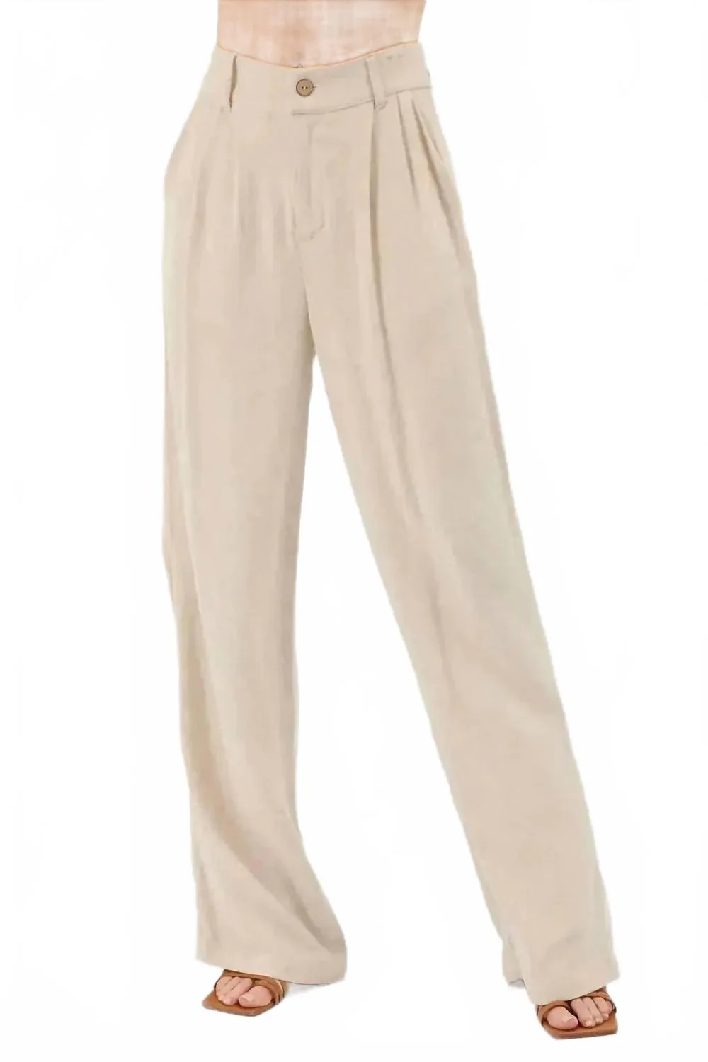 Margo High Waist Trouser In Oak