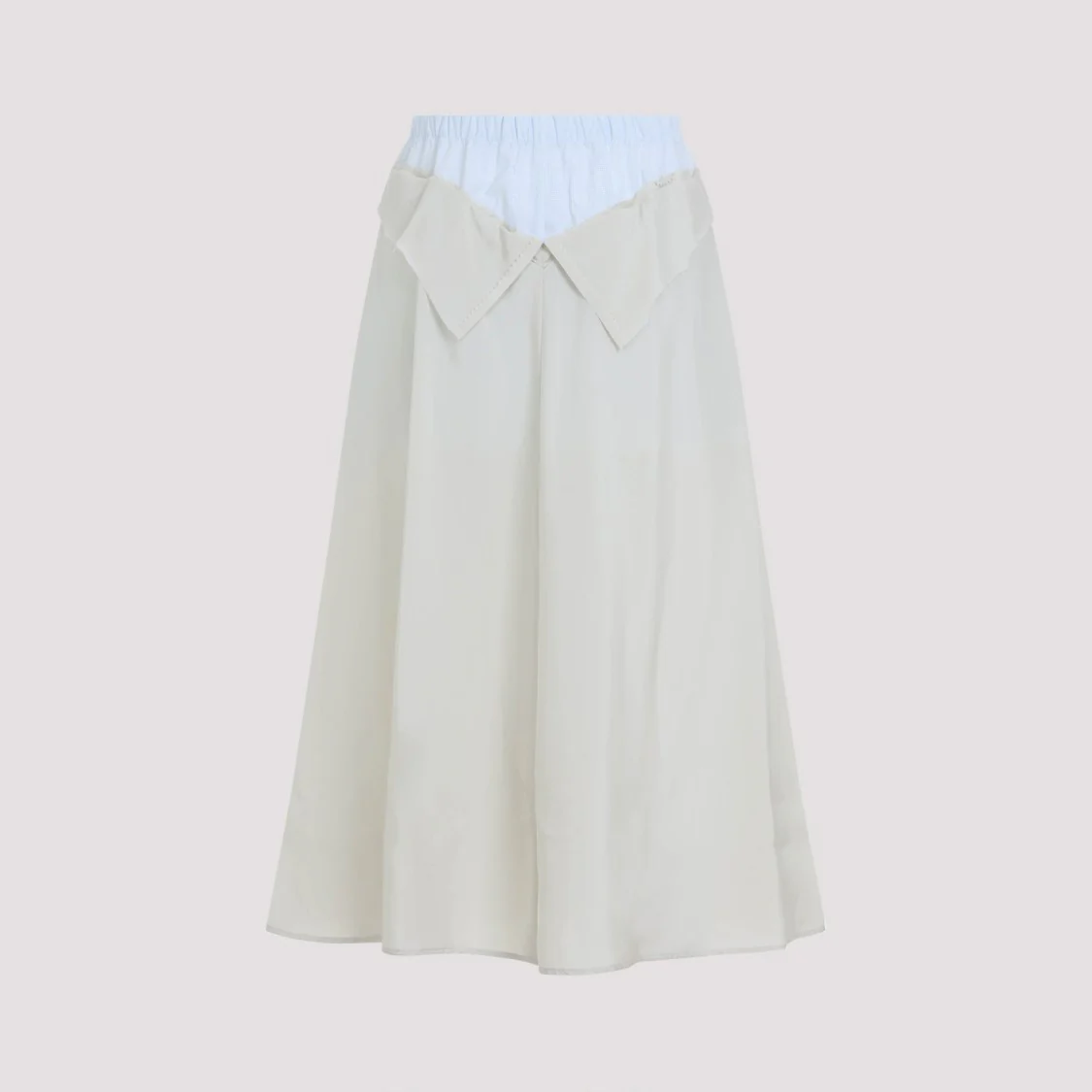 Viscose Midi Skirt With Contrasting Waistband