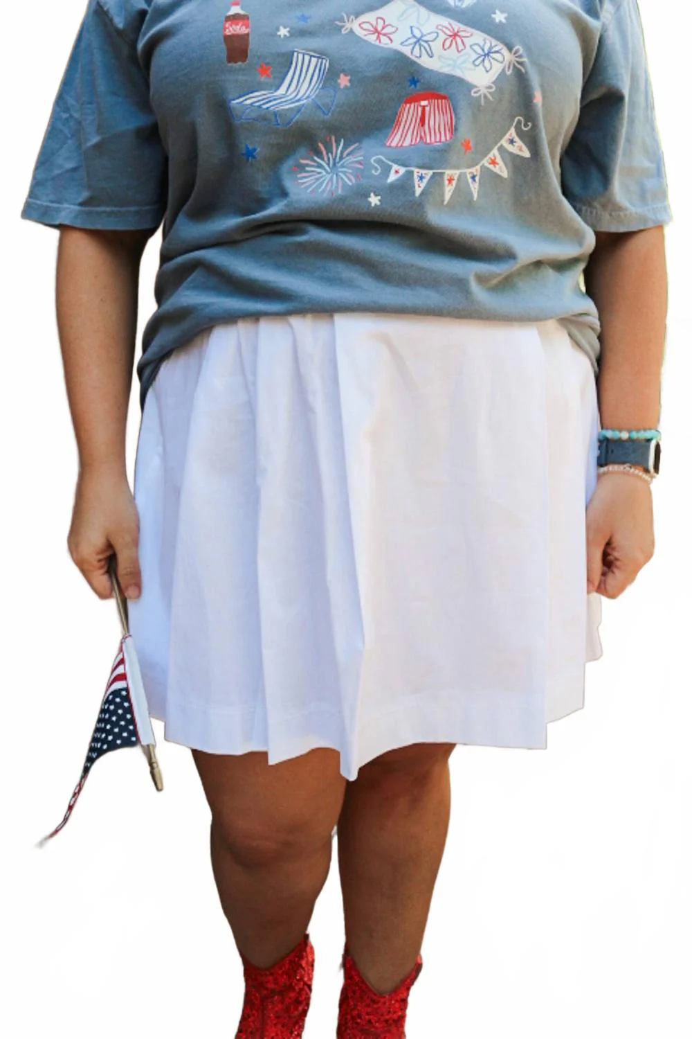 Vacay Countdown Zara Pleated Skirt In White