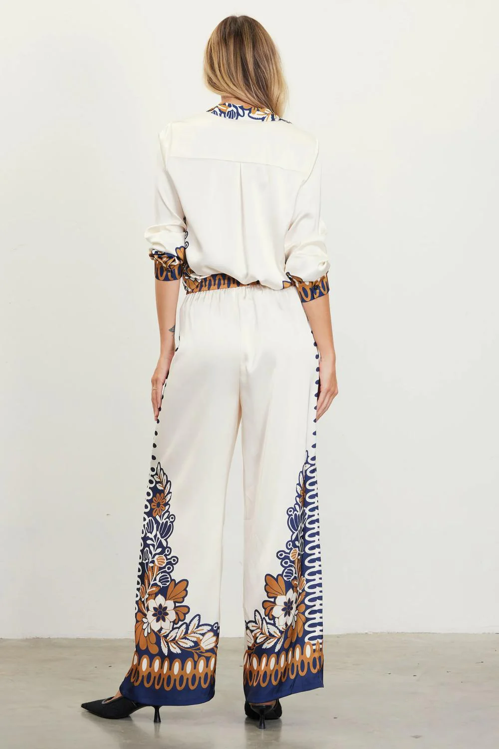 Blythe Pant In Cream/ Mustard/ Navy