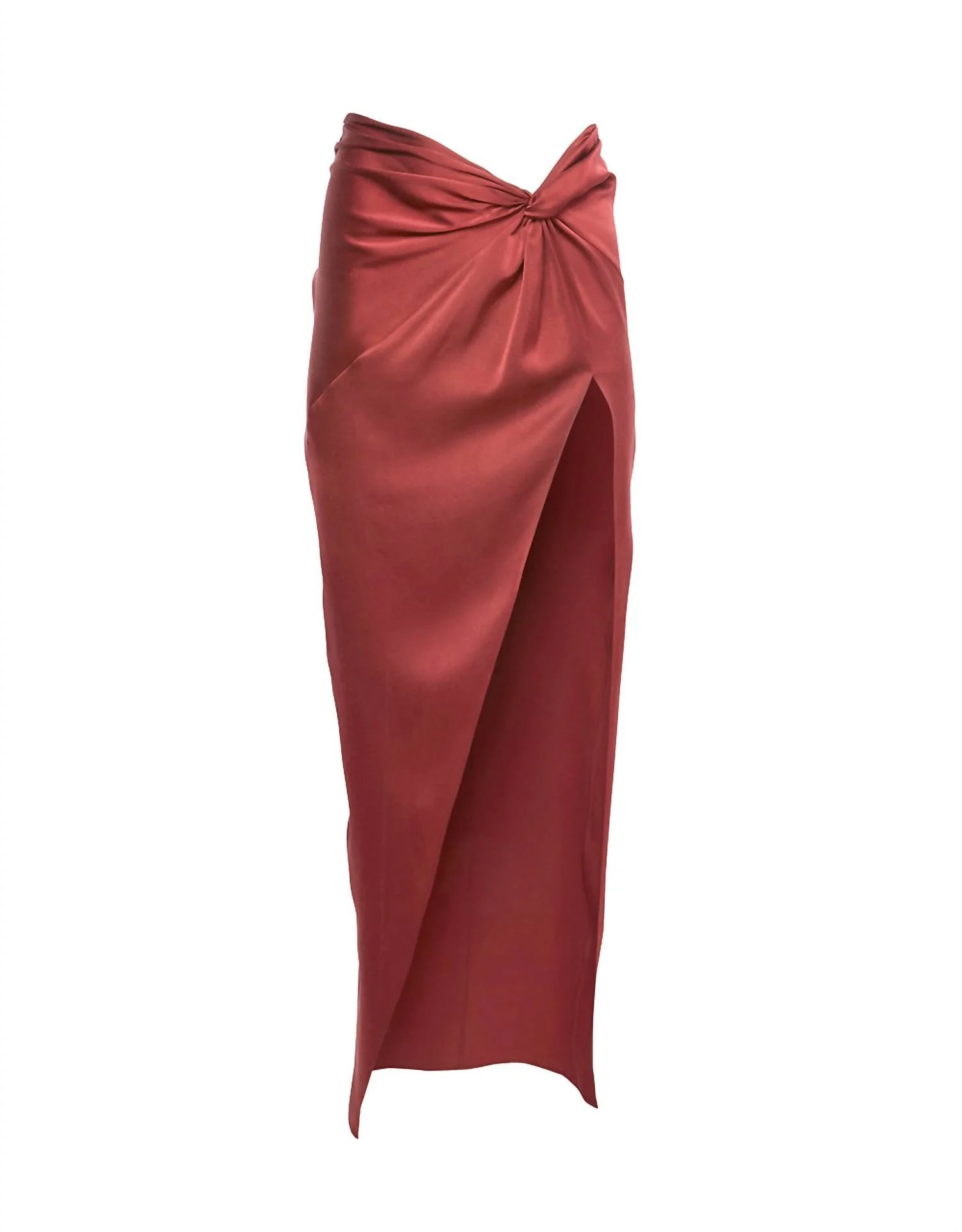 Silk Twist Knot Skirt In Cinnamon