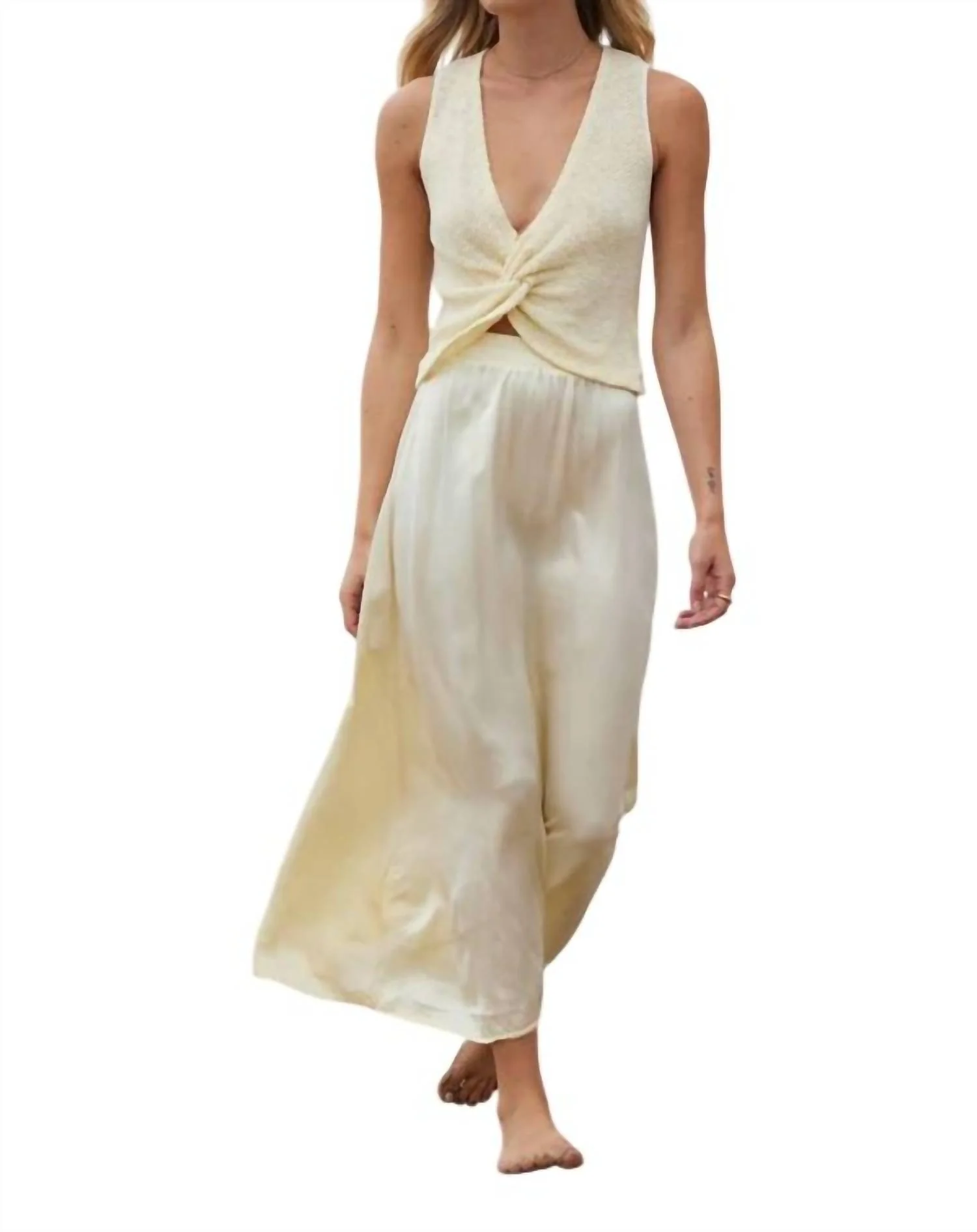 Maureen Silky Skirt In Canary