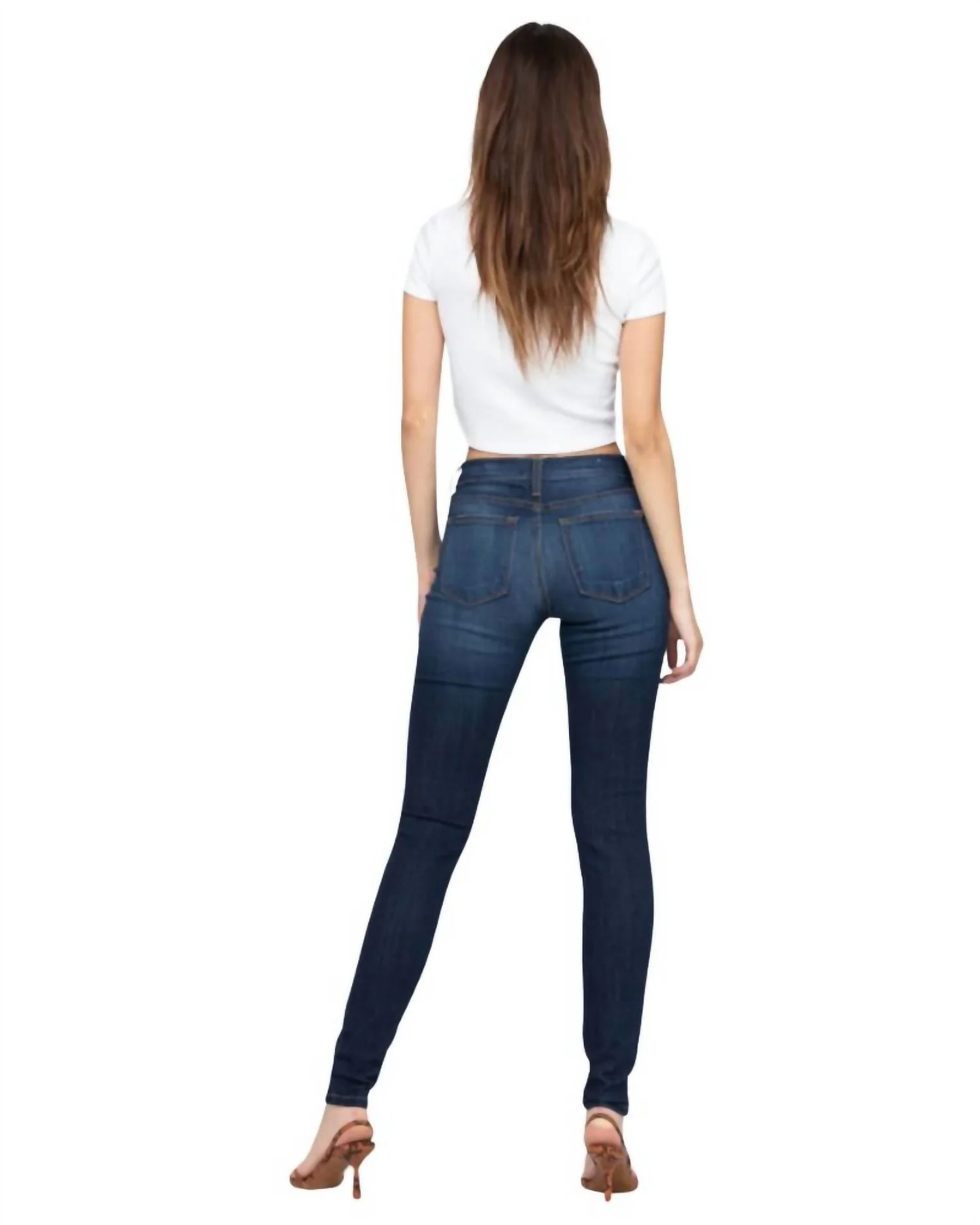 Piper Mid Rise Skinny Jeans In Dark Denim