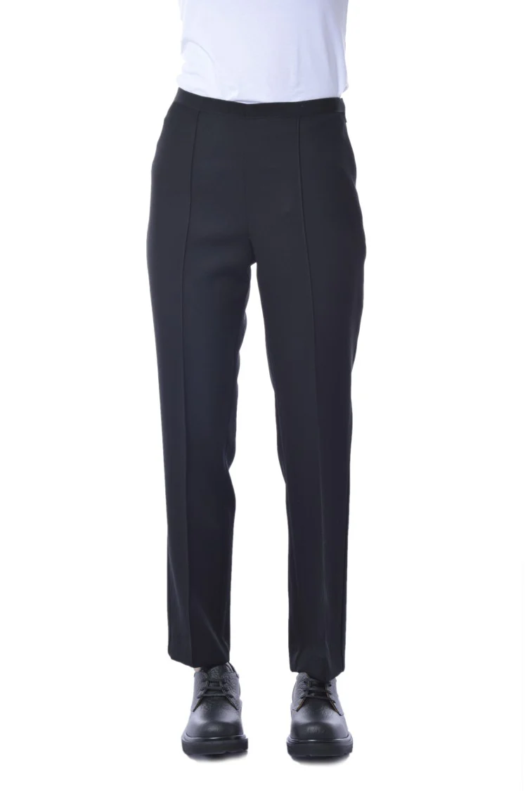 Black Wool Twill Cigarette Pants
