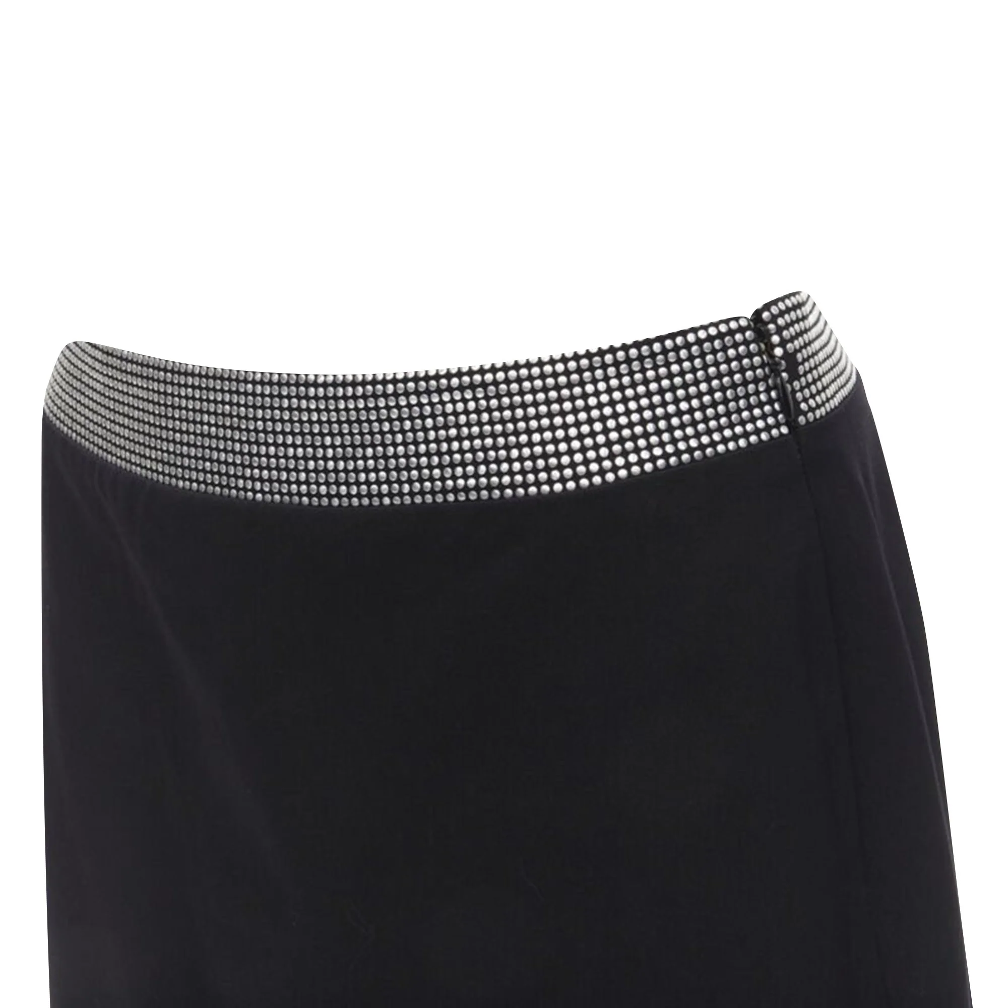 Gianni Versace silver stud embellished waist wool skirt