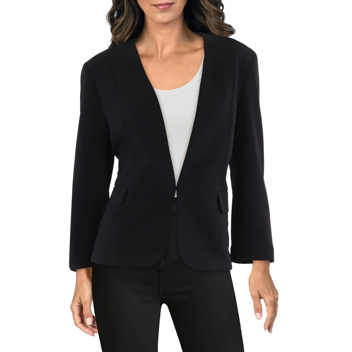 Womens Suit Separate Office Collarless Blazer