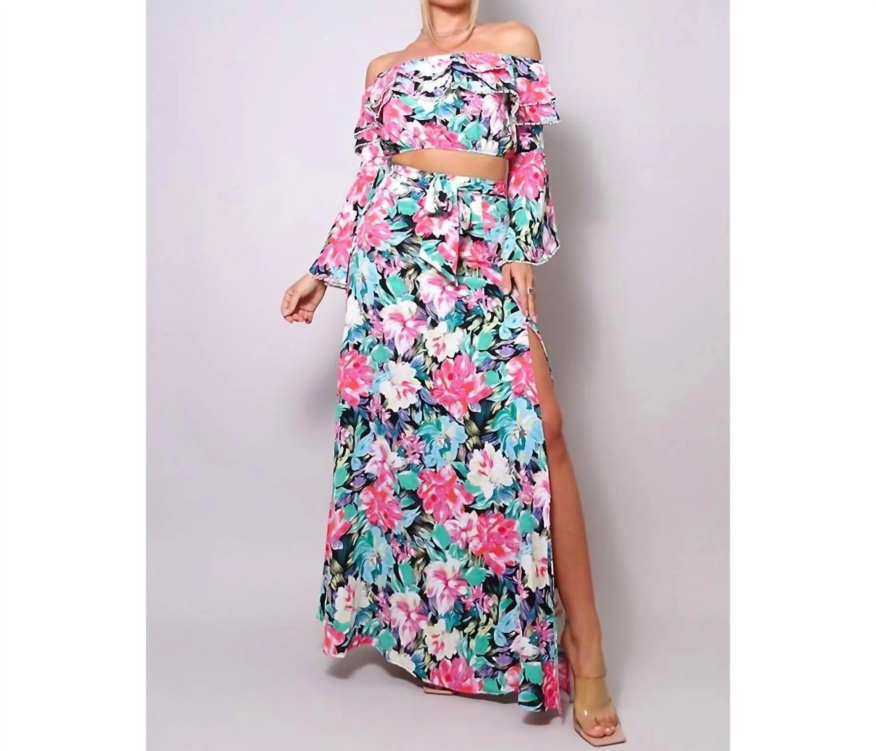 Beachy Nights Summer Maxi Skirt In Black