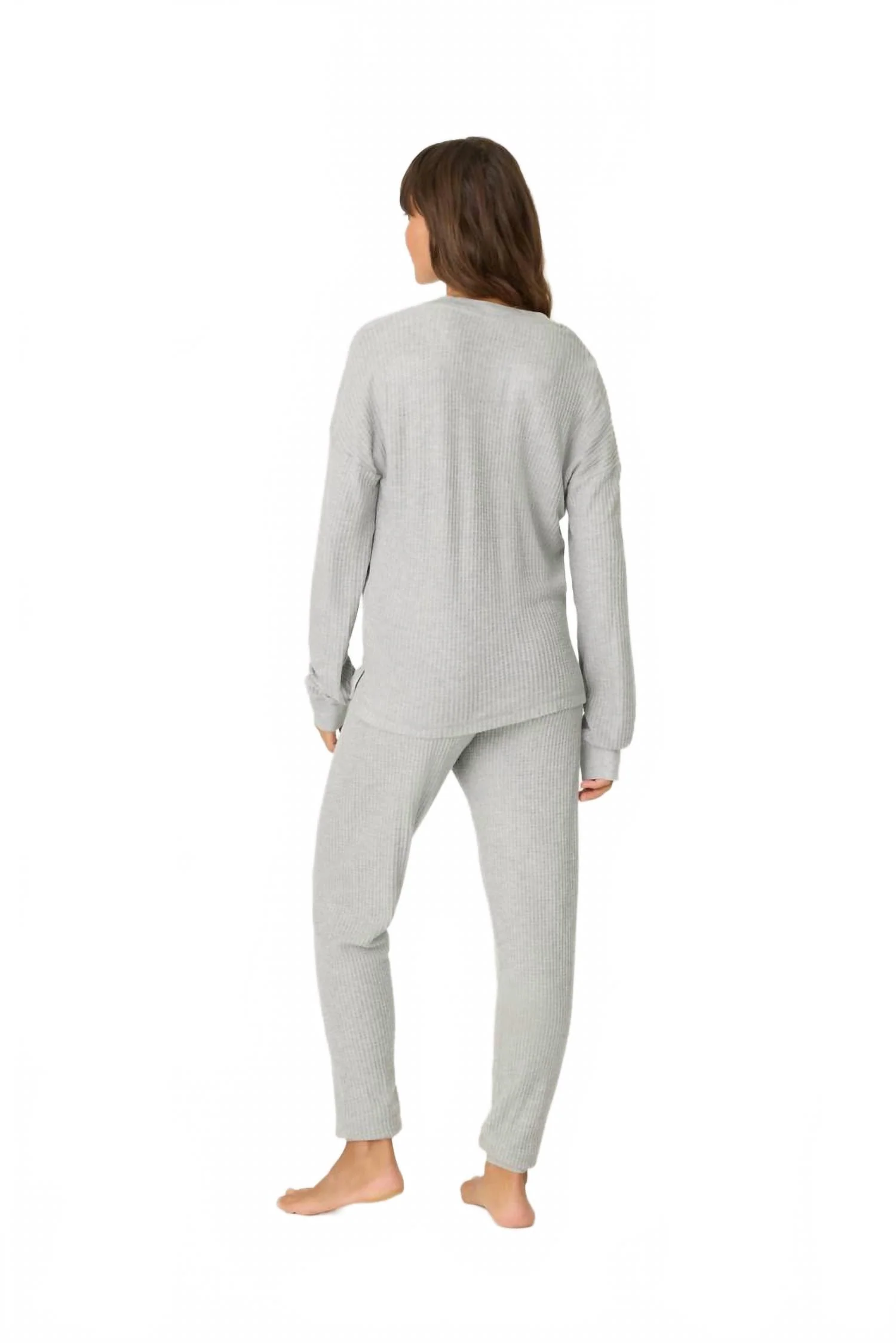 Sparkle Thermal Ski Set In Heather Grey