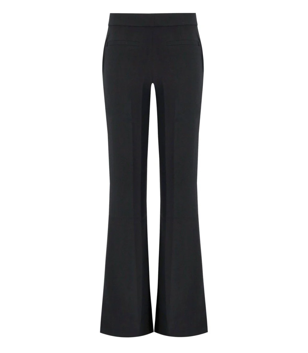 High-Waisted Flared Trousers With Side Pockets