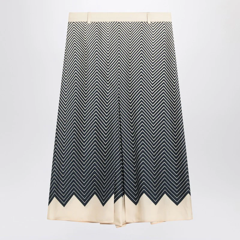 Valentino Women's blue/ivory Silk Skirt