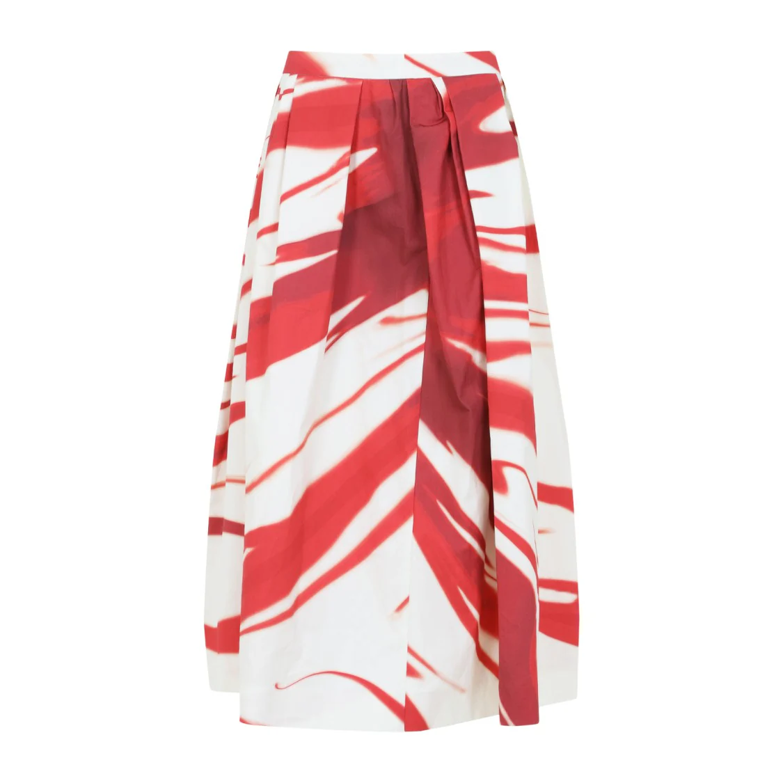 Full Pleated Skirt With Abstract Pattern