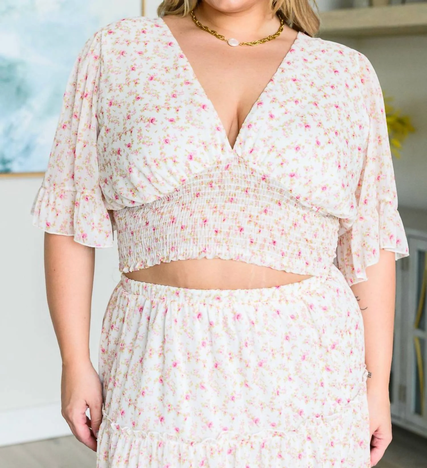 City Sweethearts Floral Skirt Set In Pink