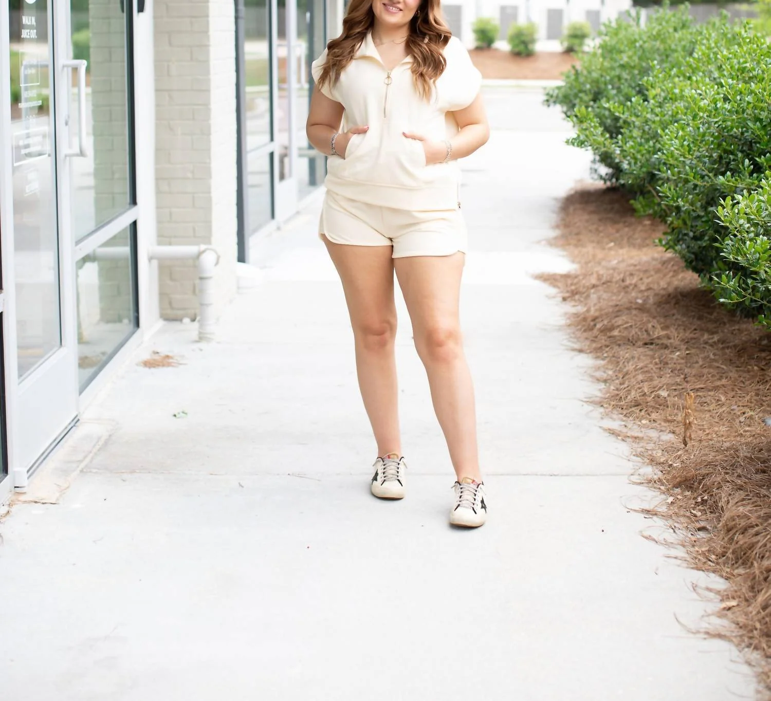 Top With Shorts Set In Cream