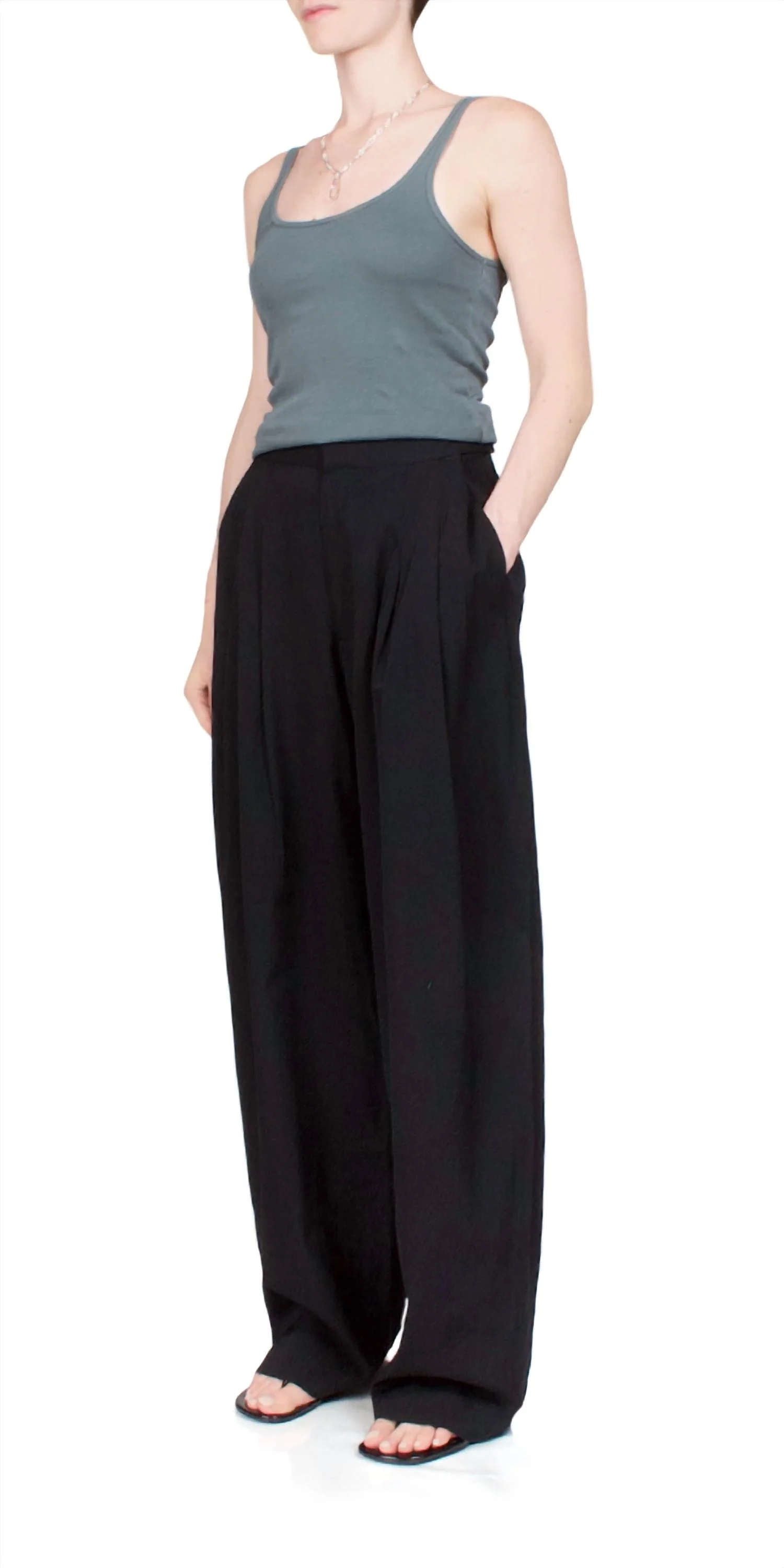 Adjustable Trousers In Black