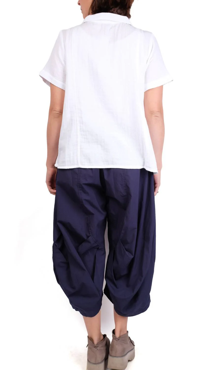 Baggy Cotton Pants In Navy