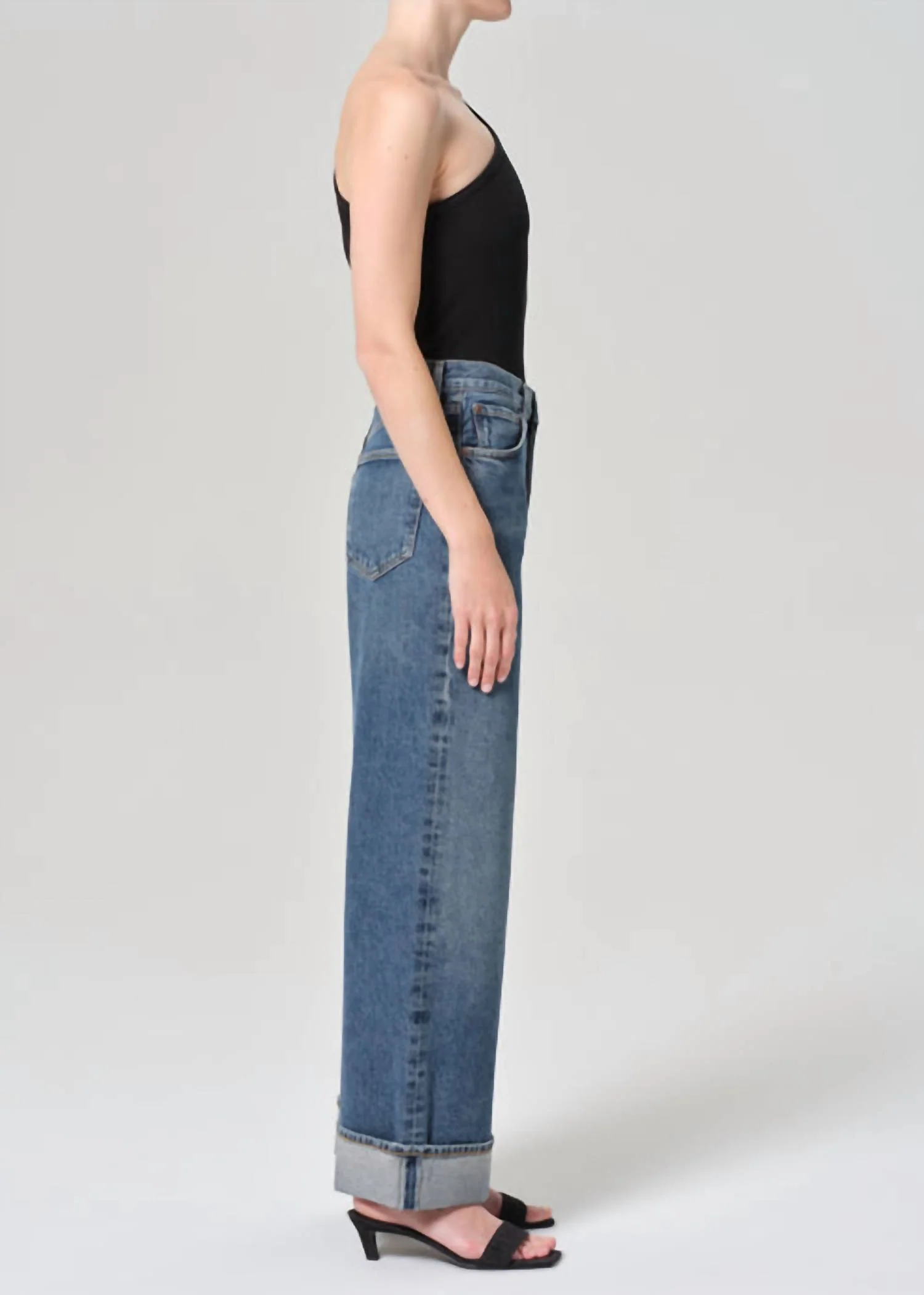 Dame High Rise Wide Leg Petite Jean In Control