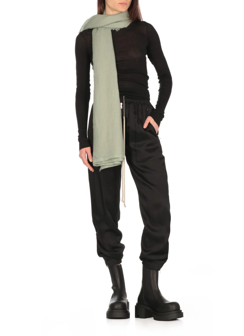 Tapered Black Viscose Blend Track Pants