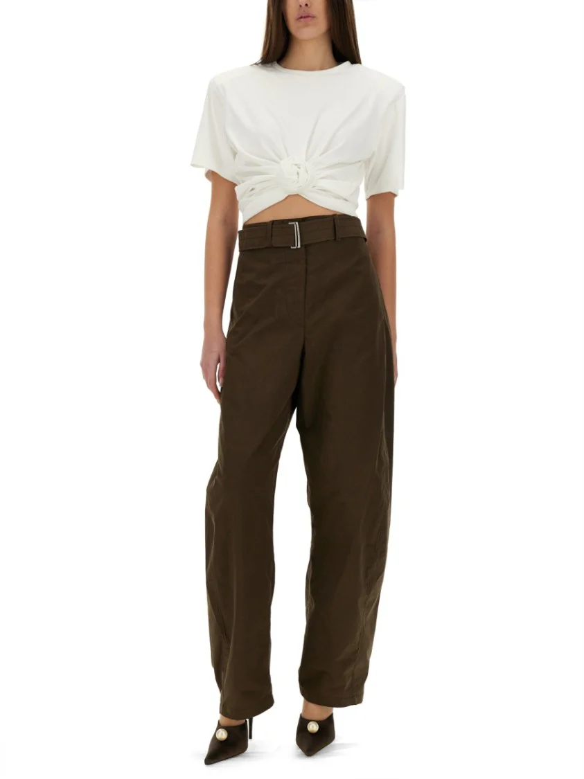 Wide-Leg Pants With Belt