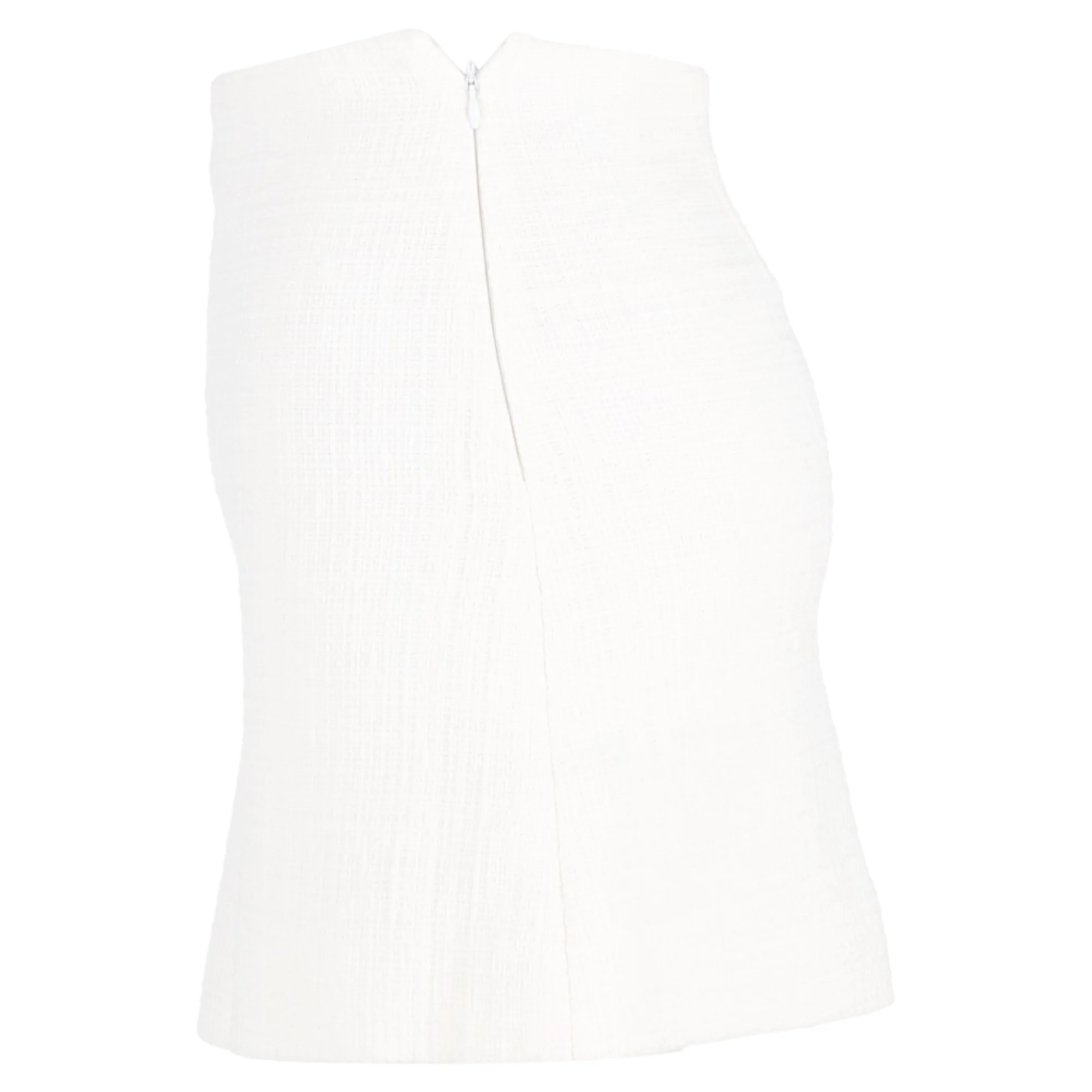Theory High-Waisted Mini Skirt in White Cotton Tweed