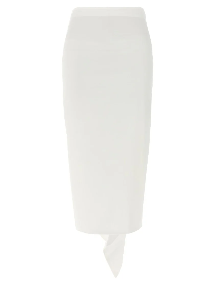 Fitted Longuette Skirt With Back Flounce