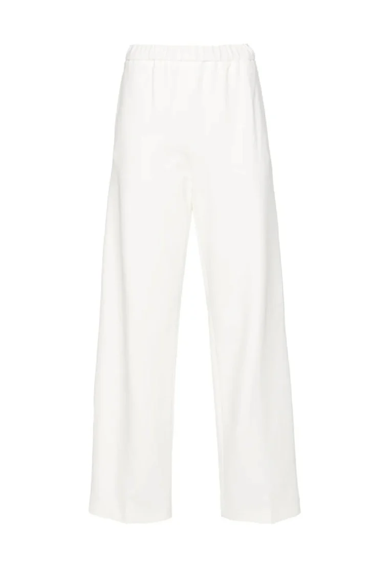 Wide-Leg Relaxed Pants With Elastic Waistband
