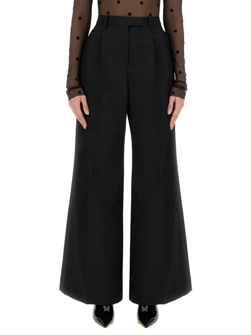 Tailored Black Pantsuit With Wide-Leg Trousers