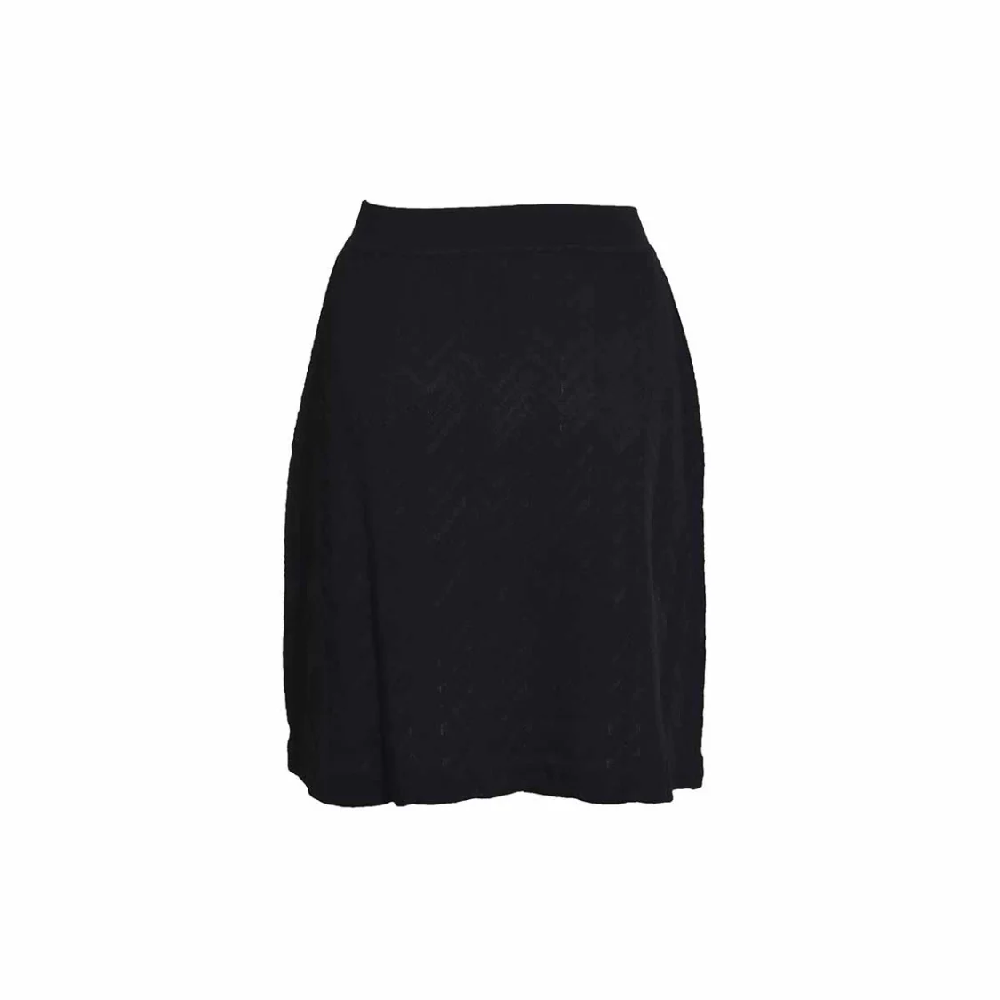 Black Zig Zag Knit Mini Skirt