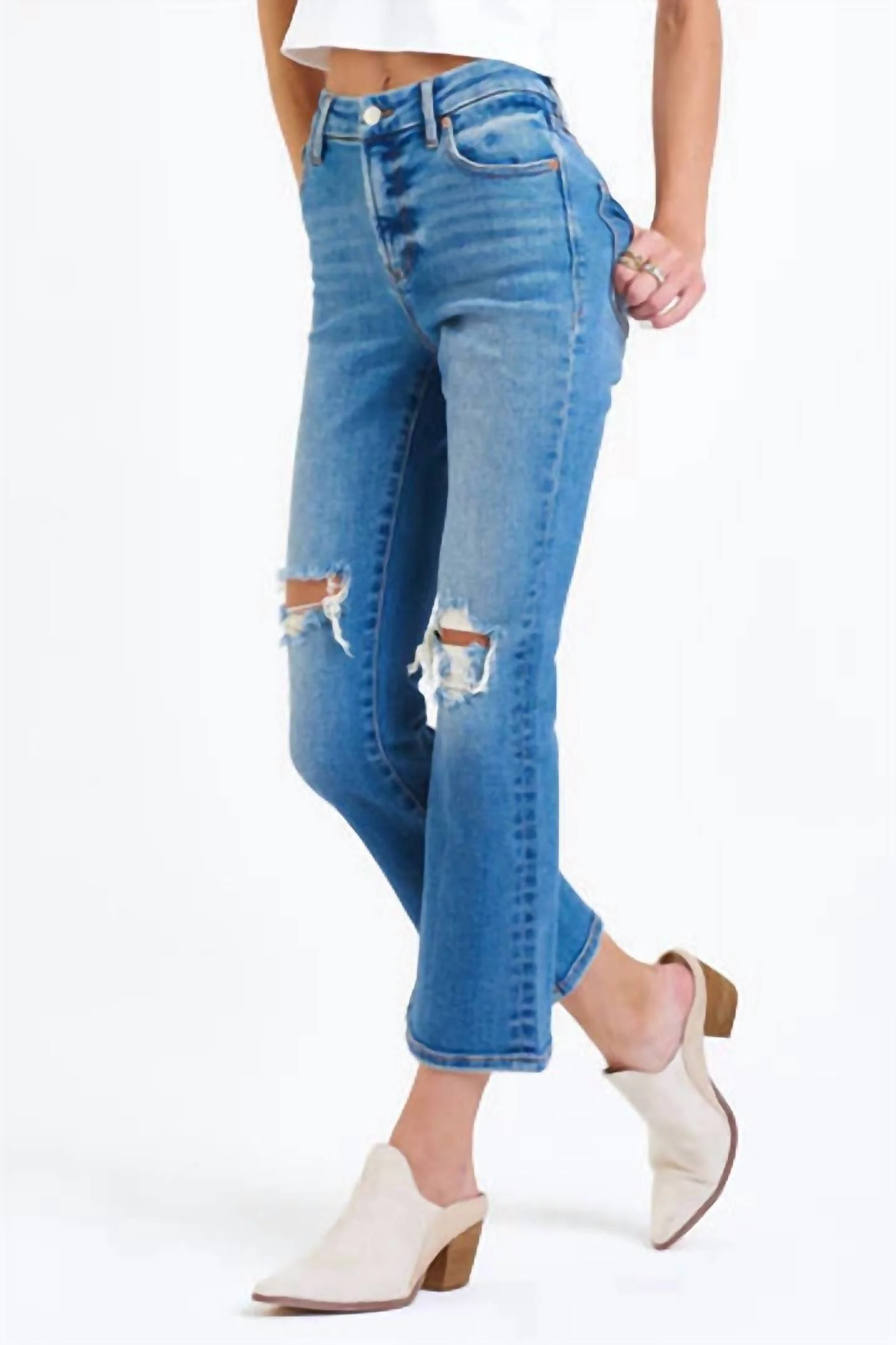 Jenna High Rise Cropped Flare Jeans In Golden Gate