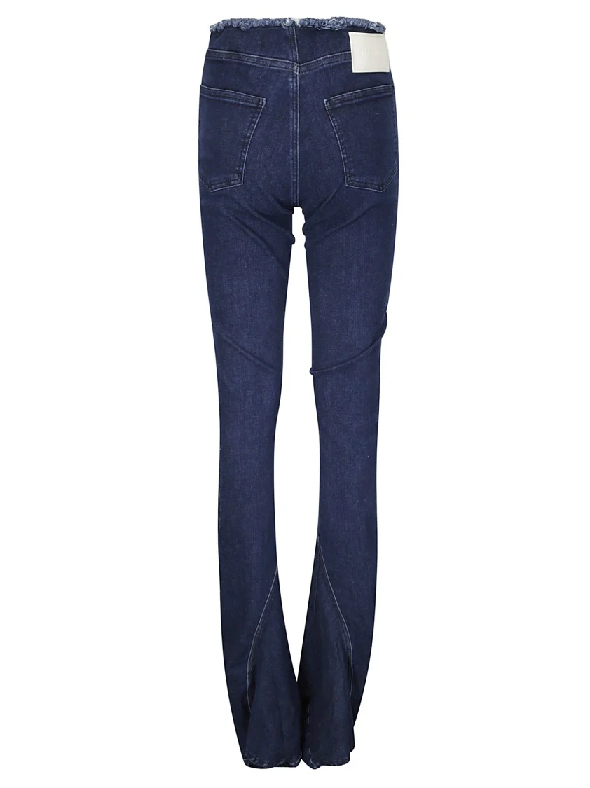 Denim Trousers With Fringed Profile