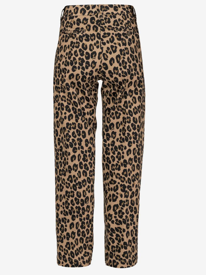 Leopard Print Stretch Cotton Pants