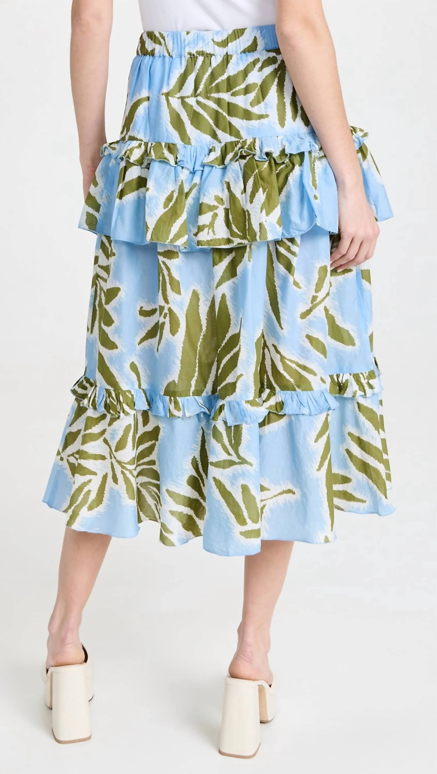 Hazelle Midi Skirt In Horizon Blue Multi